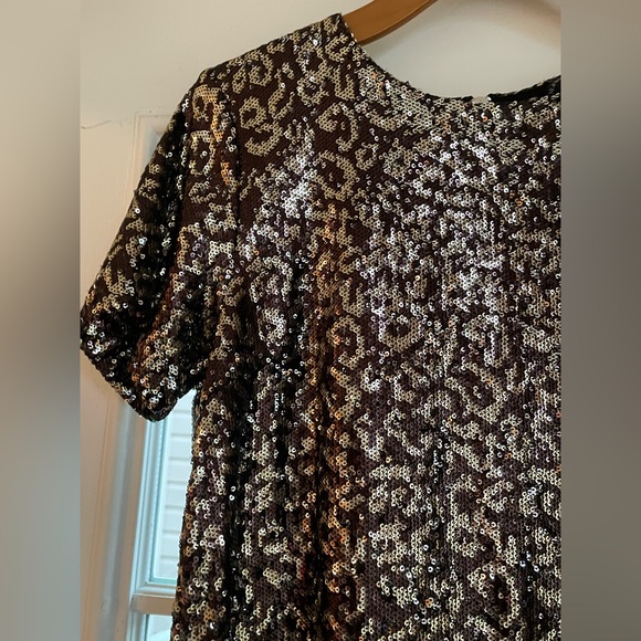NWT Oliveaceous Leopard Sequin Dress/ Large ✨ - Picture 3 of 9